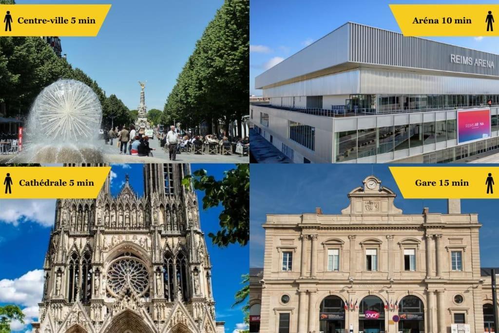 Forum Champagne Grand T2 Climatise Vue Cathedrale Reims Exterior photo
